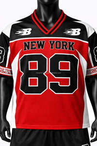 Nueva Camiseta de Fútbol Americano Personalizada de Manga Corta, Colores Personalizados, Malla Degradada, Forma Cuadrada, 100% Poliéster - Product Image 3