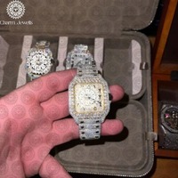 Jam Tangan Moissanite Diamond Custom Iced Out Terlaris dengan Kilau Cemerlang, Perhiasan Mewah, Tersedia Untuk Dijual