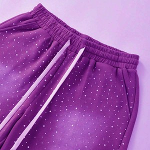Shorts en coton personnalisés avec strass, style streetwear oversize, vêtements de sport scintillants, respirants, mode estivale, qualité supérieure, unisexe - Product Image 2