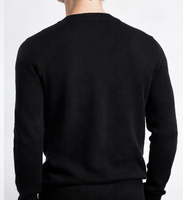 Pull en cachemire pour homme, tricot torsadé, col rond, manches longues, coupe ajustée, respirant, anti-rétrécissement, anti-plis, avec lettre sur le devant, chaud et épais pour l'hiver