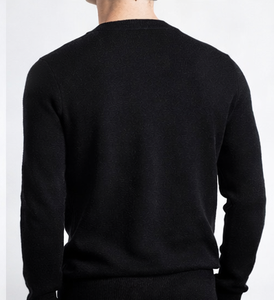 Suéter de Cachemira para Hombre, Tejido de Cable, Grueso y Cálido para Invierno, Cuello Redondo, Manga Larga, Corte Ajustado - Product Image 3