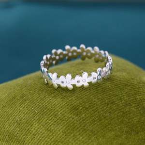 Bague en argent sterling avec motif floral de fleur de mignonnette, bijoux inspirés de la nature, taille ajustable - Product Image 3