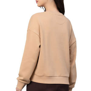 Nueva Sudadera Larga de Invierno para Mujer, con Cuello Redondo, Color Personalizado, Talla Personalizada, Logotipo Frontal, Forro Polar, Impermeable, Hombros Caídos - Product Image 4