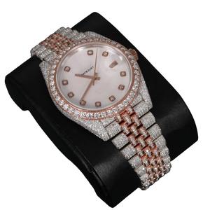 Rose Gold Brilliantly Crafted Handmade Stainless Steel <b>Watch</b> With <b>Wrist</b> Moissanite Diamond Automatics Customize <b>Watch</b> - Product Image 3