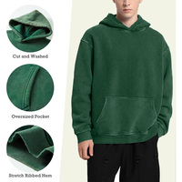 Sudadera con Capucha para Hombre, Lavada al Ácido, de Algodón Premium, con Diseño Vintage para Ropa Casual y Moda Diaria