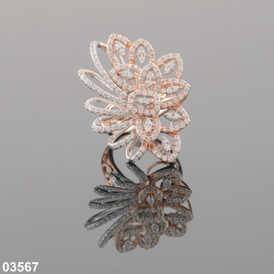 Anillo de diamantes cultivados en laboratorio de oro rosa sólido de 18 quilates D'VINS JEWELS con certificado IGI para mujer - Product Image 5