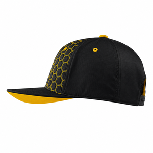 Black Yellow Hexagon Pattern Baseball <b>Cap</b> 6-Panel Mesh Sporty Unisex Outdoor Spring Summer Fitted Adult <b>Hat</b> - Product Image 2
