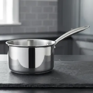 Modern 18cm Triply Stainless Steel Saucepan 304 Food Grade with <b>Lid</b> Heavy Duty Kitchen Cookware for Home Cooking Restaurant - Product Image 2