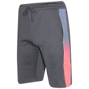 Ensemble de t-shirts à col rond pour homme, imprimés numériquement avec blocs de couleur, 100% polyester tricoté, séchage rapide, avec short gris, tenue sportive d'été - Product Image 6
