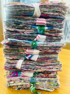 100% Cotton Kantha Scrap <b>Strips</b> Made Recycled 2.5 Inch Washable Printed Cotton <b>Fabric</b> Sewing Craft DIY Home Decor Textile Art - Product Image 2