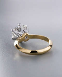 Anillo de Diamantes Redondos Brillantes de Lujo para Mujer, Oro Amarillo, Engaste de Diamantes Redondos, Joyería para Compromiso, Boda, Aniversario - Product Image 2