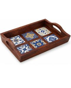 Bandeja de Almacenamiento de Madera Rectangular, Diseño Moderno y Lujoso, Acabado Lacado, Uso en Cocina/Sala de Estar, Multifuncional, Lavavajillas Individual - Product Image 1