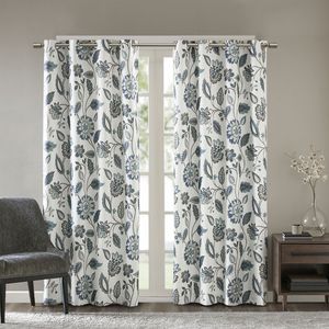 Pannello tenda oscurante camera stampata Jacquard con Design elegante tra cui pali per tenda tracce e accessori - Product Image 1