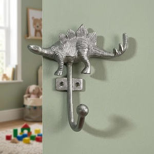 Beads Art Stegosaurus Wall Hook Metal Single Cartoon Animal Design Children's <b>Coat</b> Hanger Multifunction Anti Rust Wall Mounted - Product Image 5