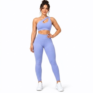 New Arrival Fashion Yoga Stretch Ribbed High-quality Leggings 2 Piece Set for Women - Product Image 2