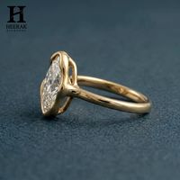 Bague personnalisée en moissanite marquise avec sertissage organique, unique, ondulée, entièrement sertie, en or, fabrication de joaillerie fine