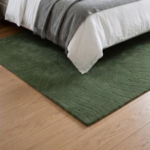 Tapis en laine noué à la main à motif floral classique, design texturé à lignes organiques, tapis décoratif doux pour salon et chambre à coucher - Product Image 3