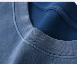 T-shirt unisexe en coton épais personnalisé pour homme, brodé, délavé à l'acide, motif uni, coupe oversize et carrée, effet soleil émaillé, idéal pour l'été - Product Image 5