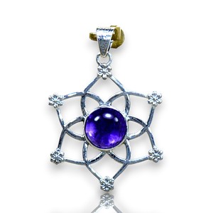 จี้พลอยอเมทิสต์ช่างฝีมือทำจากเงินสเตอร์ลิงเครื่องประดับ925 - Product Image 1
