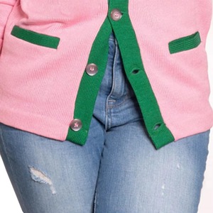 Cárdigans/Suéteres de Lana/Cachemira de Primera Calidad con Logotipo Personalizado, Antiarrugas, para Mujer, con Cuello en V y Decoración de Cinturón con Lazo - Product Image 3