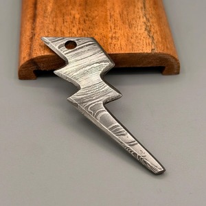 Hand-Forged Damascus Steel <b>Locket</b>, Sunburst Pattern Pendant, Anniversary Steel Gift Simple Style Cut Technique - Product Image 6