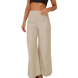 กางเกงทำงานผู้หญิงแบบยืดได้ สวมใส่สบาย ผู้จัดจำหน่ายกางเกงพลีทเอวสูงสำหรับผู้หญิง ราคาขายส่งสุดหรู - Product Image 1