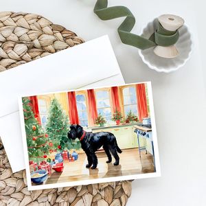 Schnauzer Géant Biscuits de Noël Fantaisistes A7 Cartes vierges Pack 8 avec enveloppes 5x7 Cartes de vœux de taille - Product Image 2