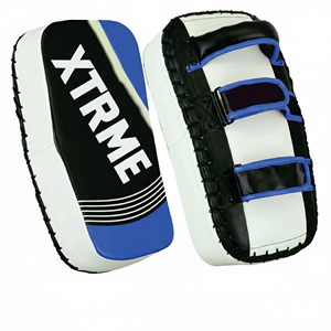 Pads de frappe thaïlandais en cuir synthétique, rembourrés et absorbant les chocs, pour entraînement de Muay Thai et boxe, vente en gros, logo personnalisé - Product Image 2