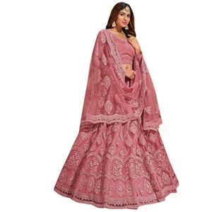 Women's Semi Stitched satin blend <b>Lehenga</b> Choli with Embroidered Pattern Women's <b>Lehenga</b> Cho - Product Image 1