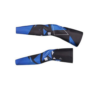 Manchons de cyclisme bleus et noirs à imprimé géométrique, anti-UV, unisexe, taille adulte, en Spandex et Polyester, impression par sublimation - Product Image 2
