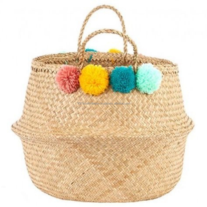 Best Selling Foldable Rustic Eco-friendly Seagrass Belly <b>Basket</b> <b>for</b> <b>Plant</b> Pot Holder Bulk From Direct Manufacturers - Product Image 3