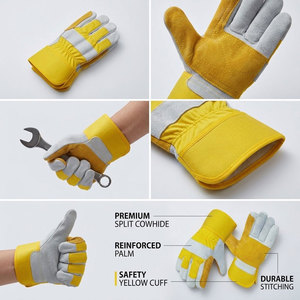 Gants de sécurité en cuir de vachette de haute qualité certifiés CE, renforcés, résistants à la chaleur, anti-coupure/anti-dérapants pour le travail industriel - Product Image 3