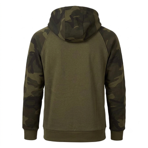Embroidered Men's Hoodie 100% Cotton <b>Fleece</b> <b>Lined</b> Pullover Autumn Warm Casual <b>Jacket</b> OEM ODM Wholesale Large Size Camouflage - Product Image 5