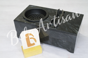 Bandeja de Lujo de Resina para Quemador de Bakhoor con Cajón, Soporte para Incienso, Organizador para Quemador de Oud, Soporte para Pinzas, Aromático, Hecho a Mano para el Hogar y Majlis - Product Image 3