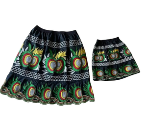 Falda de Gala Estilo Punk Floral de Pohnpei, Larga hasta el Tobillo, Bordada, 100% Algodón, Transpirable, para Mujer, Verano - Product Image 1