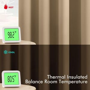 Tende Oscuranti Termoisolanti Taupe Marrone da 63 Pollici, 2 Pannelli per Camera da Letto e Soggiorno, Grigio Solido per Oscuramento Stanze - Product Image 6