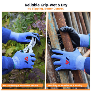 Gants de sécurité légers et respirants en nitrile enduit de PU, en nylon tricoté, pour mécaniciens, ateliers d'assemblage et travaux quotidiens - Product Image 6