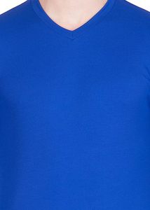 T-shirt Homme Col V à Logo Avant, Manches Courtes, Coupe Classique, Infroissable, Anti-bouloches, Anti-rétrécissement, Séchage Rapide, Écologique, Polyester/Coton - Product Image 2