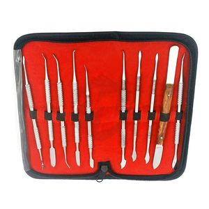 Kit d'instruments de modelage en acier inoxydable pour laboratoire, outils de sculpture de cire dentaire avec étui de transport - Product Image 4