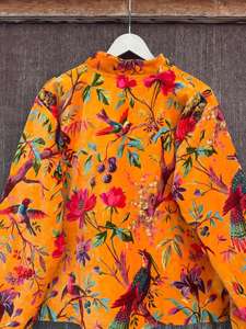 Veste en velours à imprimé floral d'oiseaux, manteau bohème - Product Image 5