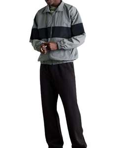 PLAYER'S POINT Veste unisexe à fermeture éclair intégrale, col montant, bleu uni, manches longues, décontractée, pour le printemps, imperméable et coupe-vent - Product Image 6