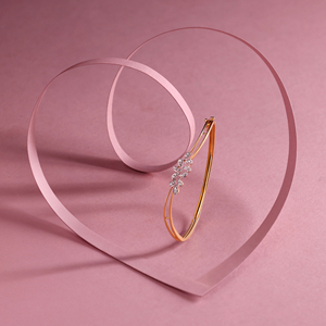 Elegant Diamond Leaf Vine Gold <b>Bangle</b> <b>Bracelet</b> for Women - Product Image 3