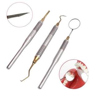 Sonde Explorer BAFA en acier inoxydable, instrument dentaire à poignée ergonomique, miroir buccal manuel à 6 mâchoires, Classe I Pro - Product Image 4