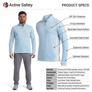 Men's UPF 50+ 1/4 <b>Zip</b> Long Sleeve Techwear Casual <b>Shirt</b> Stand Collar Stretch Jersey Fabric Polyester/Spandex ODM 220g - Product Image 5