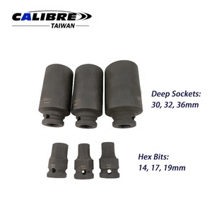 TAIWAN CALIBRE 6pc 1/2" Dr. Hub Nut <b>Impact</b> <b>Socket</b> & Hex Bit Set - Product Image 2