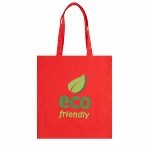 Eco Friendly <b>Canvas</b> Tote Bag Red Large Size Leaf Logo Shopping Bag for Groceries Hand Length Handle - Product Image 1