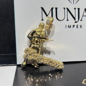 Luxury Customized <b>Name</b> Man IGI Certified Lab Created VVS Diamond 925 Sterling Silver Gold Plated Hip Hop Pendant for Men Party - Product Image 1