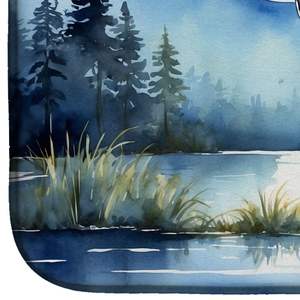 Blue Heron Moonlight Countertop Dish <b>Drying</b> <b>Mat</b> 14 X 21\" Absorbent Multicolor <b>Kitchen</b> Counter Dish Drainer Pad - Product Image 4