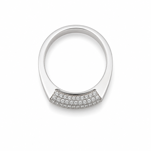 925 Sterling Silver Mens Curved Top Diamond Pave <b>Ring</b> High Polish Modern <b>Statement</b> Band Wedding Party Daily Wear Fine Jewelry Gi - Product Image 5