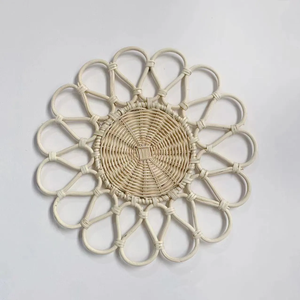 Plato de Presentación de Ratán/Algas Marinas, Forma Irregular, Tejido a Mano, Ecológico, Personalizable, Manteles Individuales y Bases para Platos, Decoración Moderna para Bodas - Product Image 3